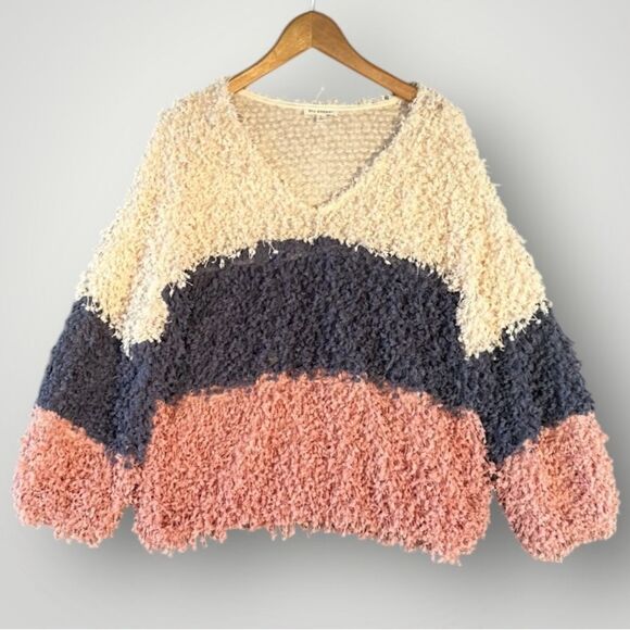 🎉5 for $40🎉 Blu Pepper Fuzzy Top Blouse Sweater Women Size L - Picture 1 of 7